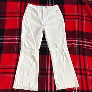 SO Women's Crisp White Wide Leg Jeans
